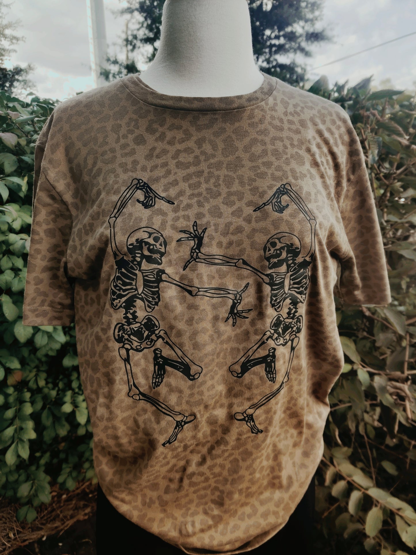 Dead Inside but still dancing Cheetah Print Graphic T